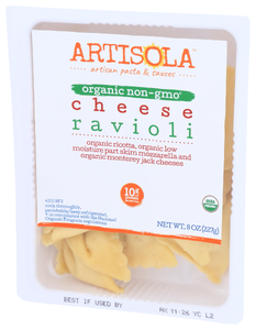 Artisola Ravioli Chesse Org - Right - Front