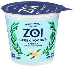ZOI GREEK YOGURT, VANILLA, 6 OZ. - Centre - Front