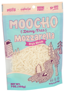 Moocho Mozzarella Shreds - Left - Front