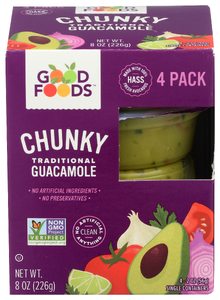 Good Foods Dip Guac Chunky 4pk Single Ser - Centre - Front