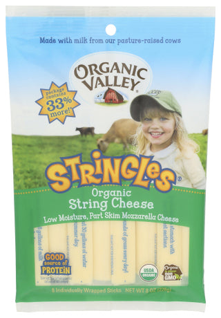 Organic Valley Chs Moz Stringles 8pc Org