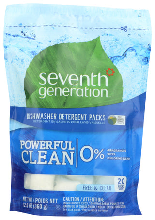 Seventh Generation Pacs Dish Auto Free & Clear 20