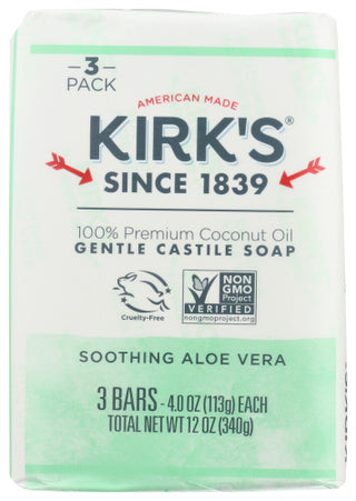 Kirks Soap Bar 3pk Aloe Vra Cst