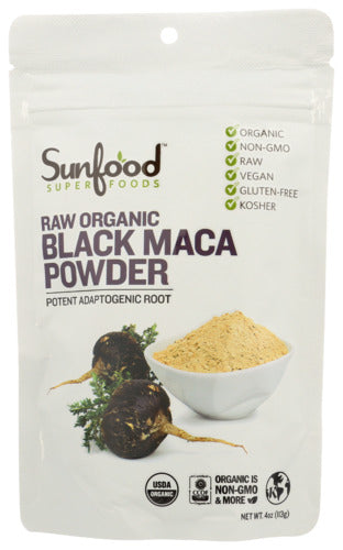 Sunfood Superfoods Maca Black Pwdr Org