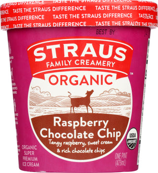 Straus Ice Cream Rspbry Choc Chp