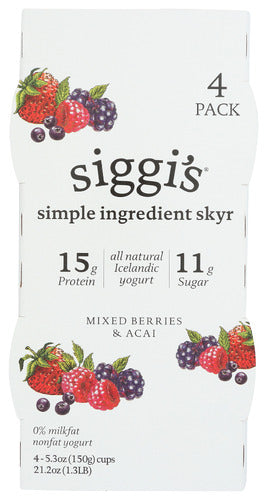 Siggis Yogurt Mxed Berries Acai