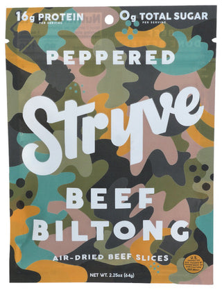 Stryve Protein Snacks Jerky Biltong Peppered