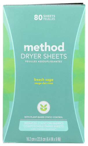 Method Home Care Dryr Sheet Beach Sage 80pc