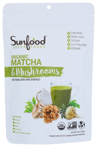 Sunfood Superfoods Matcha Mushroom Pwdr Org