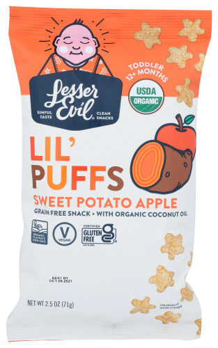 Lesser Evil Lil Puffs Swt Potato Apple