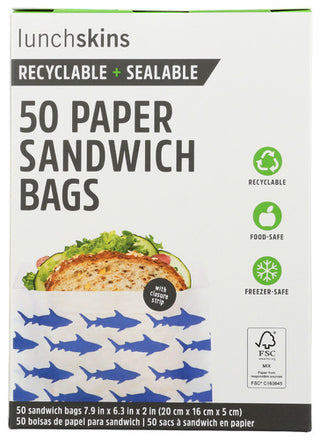 Lunchskins Bag Paper Sandwich Shark