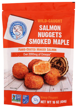 Steves Family Foods Salmon Nuggets Nuggets Salmon Smkd Maple