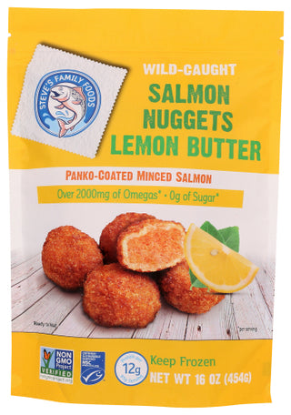 Steves Family Foods Salmon Nuggets Nuggets Salmon Lemon Bttr