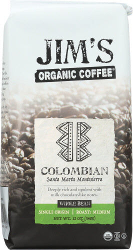 Jims Organic Coffee Coffee Bean Columbian Org