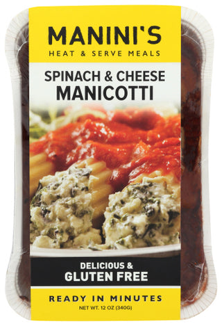 Maninis Gluten Free Manicotti Spinch & Cheese