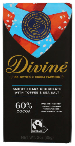 Divine Chocolate Choc Bar Drk Tffee S Slt
