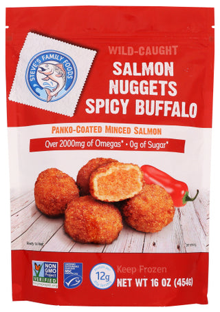 Steves Family Foods Salmon Nuggets Nuggets Salmon Bfflo Spcy