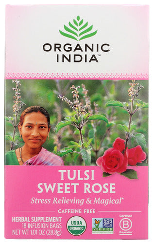 Organic India Tea Tulsi Sweet Rose