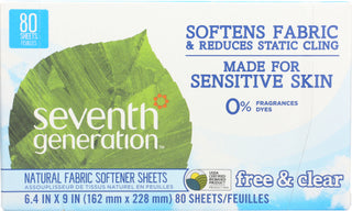 Seventh Generation Fabric Sftnr Shts Free & Clear