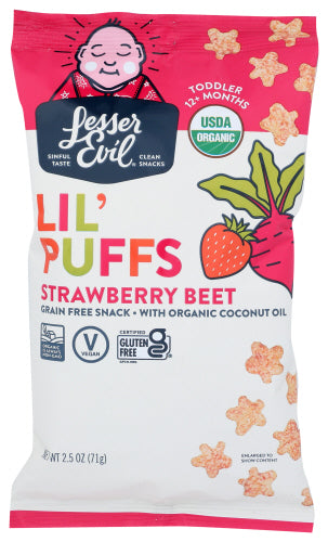 Lesser Evil Lil Puffs Strawberry Beet