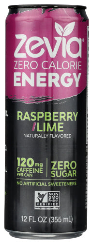 Zevia Energy Rspbry Lme Zro Cal