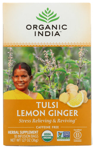 Organic India Tea Tulsi Lemon Gngr Org
