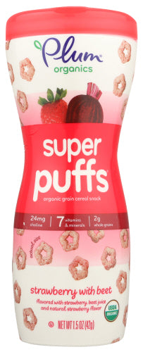 Plum Organics Puffs Spr Strwbry Beet
