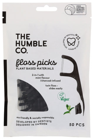 The Humble Co Dental Floss Picks Charcl