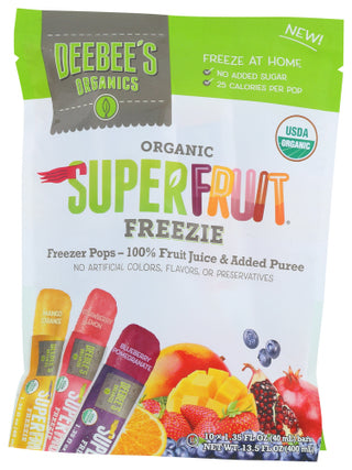 Deebees Organic Fruit Pop Variety 10 Pk