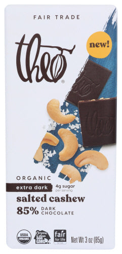 Theo Chocolate Bar Choc Sltd Cshw 85 Drk
