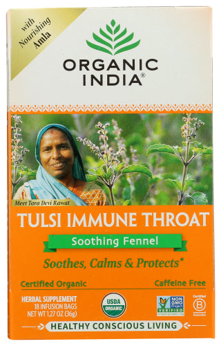 Organic India Tea Tulsi Immune Throat
