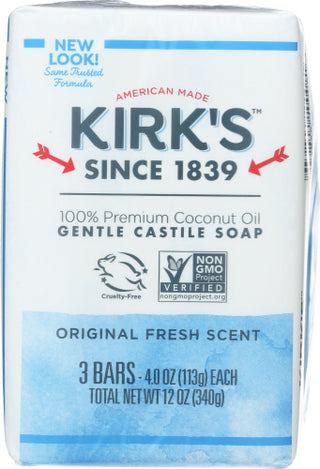 Kirks Soap Bar 3pk Castile Ccnut