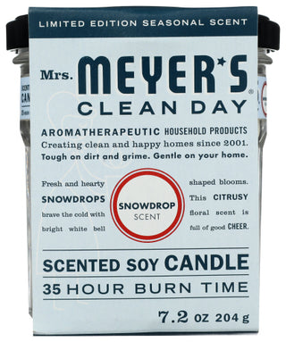 Mrs Meyers Clean Day Candle Soy Hol Snw Drp