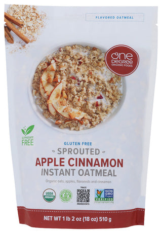 One Degree Oatmeal Instnt Apple Cinn