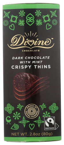 Divine Chocolate Choc Thin Drk Mint