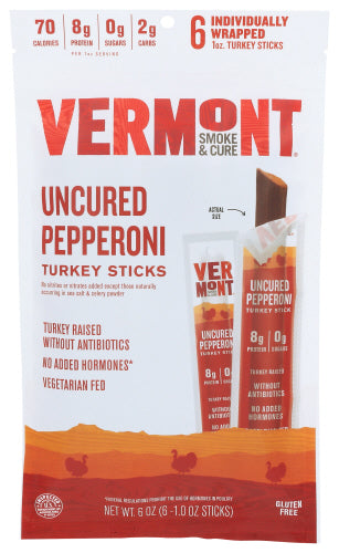 Vermont Smoke Pepperoni Trky Sticks 6ct